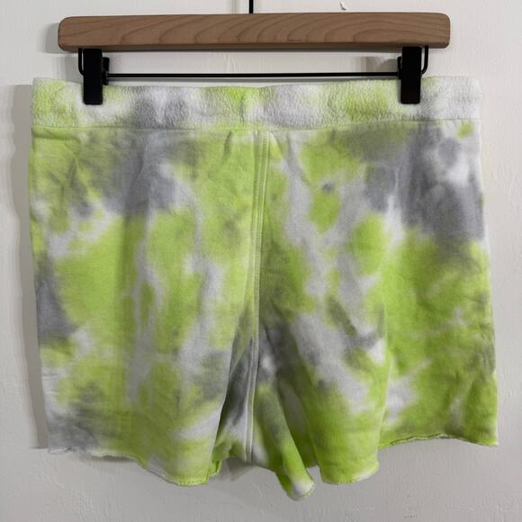 Free People Intimately Kelly Washed Lime Green Tie Dye Sweat Shorts Size Medium - Picture 5 of 7